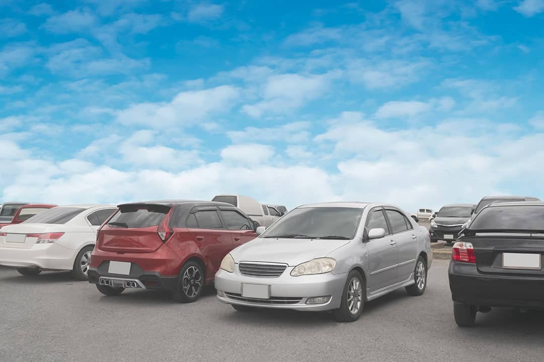 A row of used cars for sale